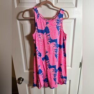 Lilly Pulitzer pink and blue pineapple cotton dress